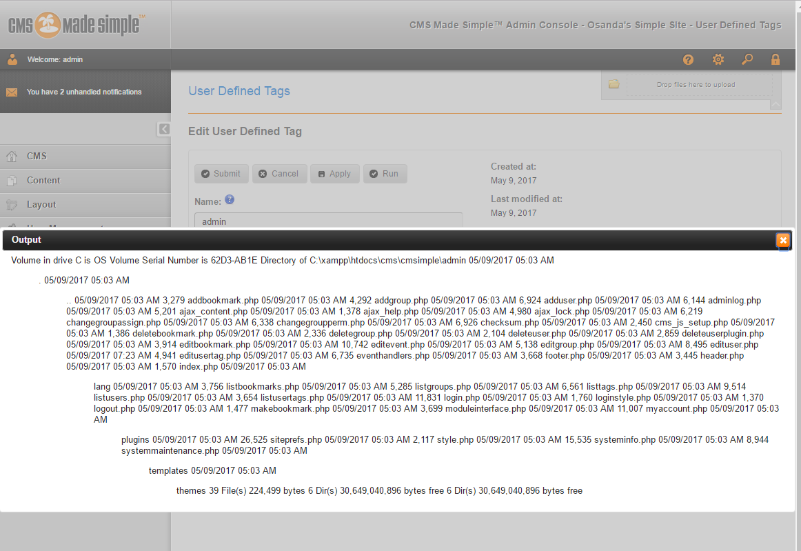 CMSMS 2.1.6 Multiple Vulnerabilities | 🔐Blog of Osanda